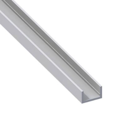 Immagine di PROFILO AD U 10 MM x 22,5 MM SPESSORE 1,5 MM ALLUMINIO ARGENTO LUNGHEZZA 1 MT
