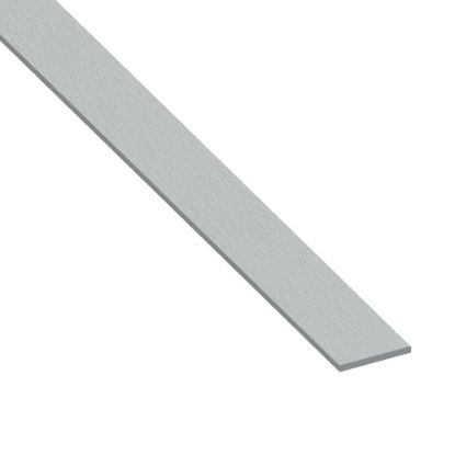 Immagine di BARRA PIATTA 20 MM x 2 MM ALLUMINIO INOX SPAZZOLATO LUNGHEZZA 1 MT