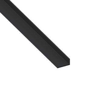 Immagine di ANGOLARE 40 MM x 10 MM SPESSORE 2 MM PVC NERO LUNGHEZZA 1 MT