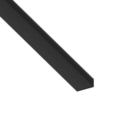 Immagine di ANGOLARE 40 MM x 10 MM SPESSORE 2 MM PVC NERO LUNGHEZZA 1 MT