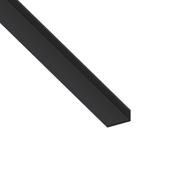 Immagine di ANGOLARE 40 MM x 10 MM SPESSORE 2 MM PVC NERO LUNGHEZZA 1 MT