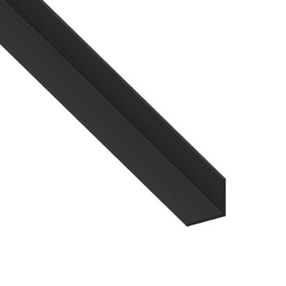 Immagine di ANGOLARE 10 MM x 10 MM SPESSORE 1 MM PVC NERO LUNGHEZZA 1 MT
