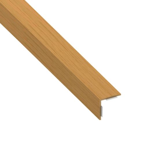 Immagine di ANGOLARE AUTOADESIVO 20 MM X 20 MM SPESSORE 1 MM PVC ROVERE CHIARO LUNGHEZZA 2,5 MT