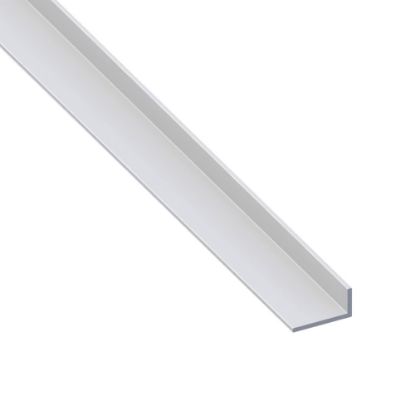 Immagine di ANGOLARE 20 MM x 10 MM SPESSORE 1,5 MM ALLUMINIO COLORE ARGENTO LUNGHEZZA 2 MT