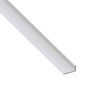 Immagine di ANGOLARE 60 MM x 25 MM SPESSORE 2,5 MM ALLUMINIO COLORE ARGENTO LUNGHEZZA 1 MT
