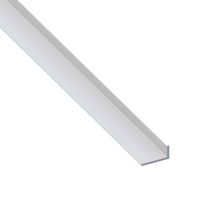 Immagine di ANGOLARE 60 MM x 25 MM SPESSORE 2,5 MM ALLUMINIO COLORE ARGENTO LUNGHEZZA 1 MT