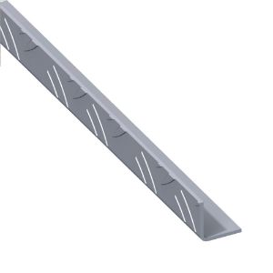 Immagine di ANGOLARE 35,5 MM X 35,5 MM SPESSORE 1,5 MM ALLUMINIO LAMIERA STRIATA LUNGHEZZA 1 MT