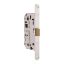 Immagine di SERRATURA INFILARE PER PORTE IN LEGNO 50x90 MM BORDO TONDO SCROCCO ABS CROMO SATINATO FUNZIONE CHIAVE ASSA ABLOY