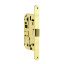 Immagine di SERRATURA INFILARE PER PORTE IN LEGNO 50x85 MM BORDO TONDO SCROCCO ABS OTTONE LUCIDO FUNZIONE CILINDRO ASSA ABLOY
