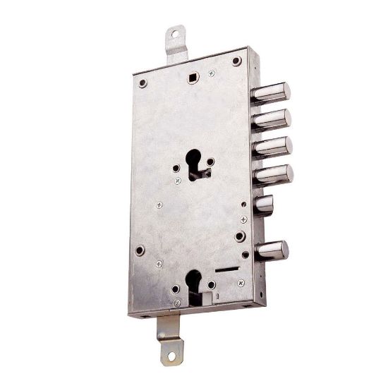 Immagine di SERRATURA APPLICARE INTERASSE 28 MM A DOPPIO CILINDRO DX MOTTURA