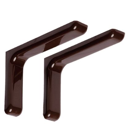 Immagine di COPPIA REGGIMENSOLE IN ACCIAIO CON COVER D'ARREDO MARRONE 15x18 CM