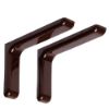 Immagine di COPPIA REGGIMENSOLE IN ACCIAIO CON COVER D'ARREDO MARRONE 10x12 CM