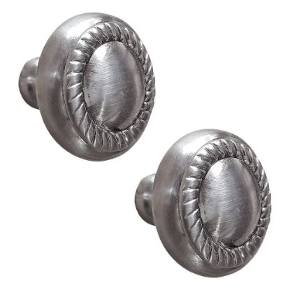 Immagine di COPPIA POMELLI PER MOBILI IN NICHEL SPAZZOLATO Ø 30 MM