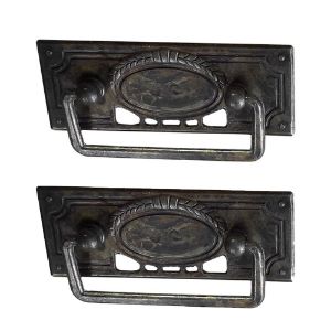 Immagine di COPPIA DI MANIGLIE PER MOBILI FINITURA ARTE POVERA Ø 85 MM PATINATA