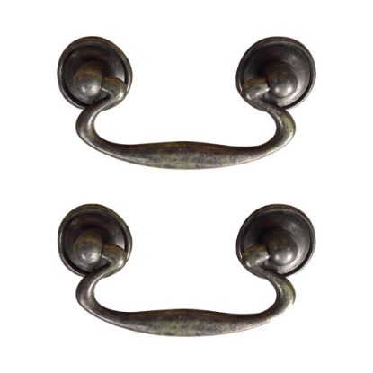 Immagine di COPPIA DI MANIGLIE PER MOBILI FINITURA ARTE POVERA Ø 90 MM PATINATA