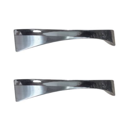 Immagine di COPPIA DI MANIGLIE A SQUADRO IN METALLO CROMO/NICHEL SPAZZOLATO 96 MM