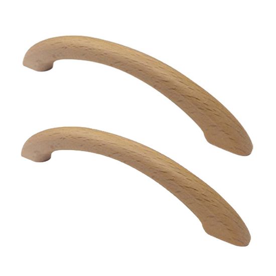 Immagine di COPPIA DI MANIGLIE AD ARCO IN LEGNO 128 MM