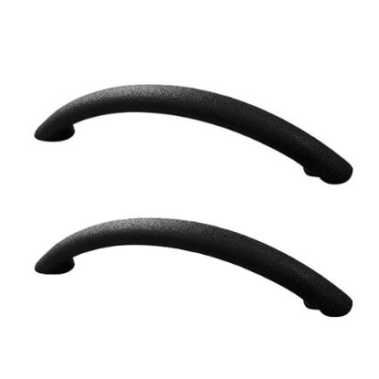 Immagine di COPPIA DI MANIGLIE AD ARCO IN PVC NERO 96 MM
