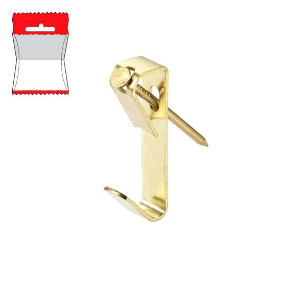 Immagine di GANCIO A MURO A x N.0 FINITURA OTTONE - 10 PZ/BLISTER