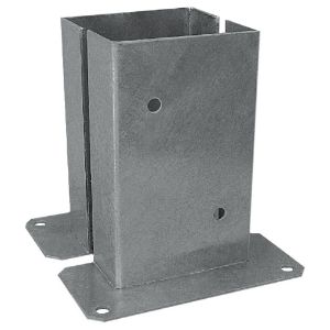 Immagine di COPPIA PORTAPILASTRI A PAVIMENTO CON MISURA VARIABILE IN ACCIAIO ZINCATO PER TRAVI IN LEGNO 161x76 MM