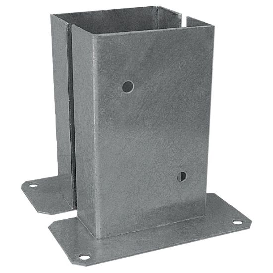 Immagine di COPPIA PORTAPILASTRI A PAVIMENTO CON MISURA VARIABILE IN ACCIAIO ZINCATO PER TRAVI IN LEGNO 121x56 MM