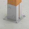 Immagine di COPPIA PORTAPILASTRI A PAVIMENTO CON MISURA VARIABILE IN ACCIAIO ZINCATO PER TRAVI IN LEGNO 121x56 MM
