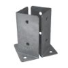 Immagine di COPPIA PORTAPILASTRI ANGOLARI A PAVIMENTO IN ACCIAIO ZINCATO PER TRAVI IN LEGNO 80x80x150 MM