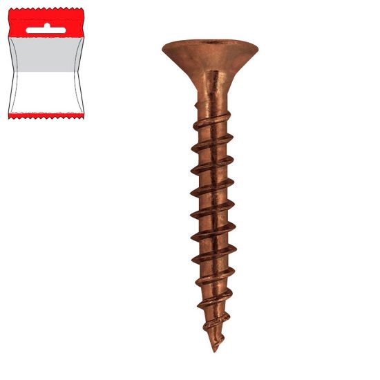 Immagine di VITE PER LEGNO 5X60 MM BRONZO 25 PZ/BLISTER