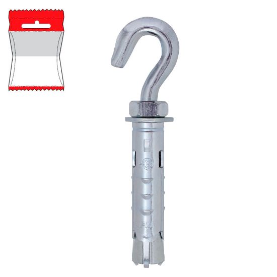 Immagine di TASSELLO CON GANCIO APERTO Ø 12x50 MM BLISTER 2 PZ