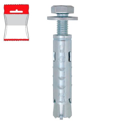 Immagine di TASSELLO CON VITE E BOCCOLA METALLICA Ø 10x45 MM BLISTER 4 PZ