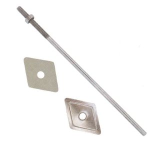 Immagine di BARRETTA TIRAFONDO Ø 6X300 MM CON DADO E RONDELLA CONFEZIONE 100 PZ