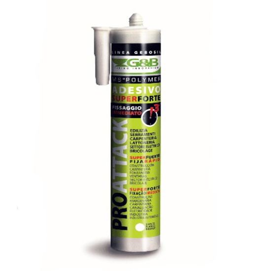 Immagine di ADESIVO POLYMERICO BIANCO ML 290 ML PRESA 25KG/CM² IDEALE PER INCOLLAGGI UNIVERSALI G&B FISSAGGI