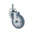 Immagine di RUOTA IN GOMMA Ø 40 MM CON SUPPORTO GIREVOLE A SFERE FILETTATO CROMATO DIAMETRO 8 MM XH30 MM