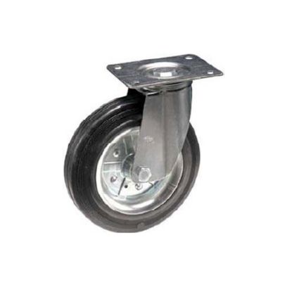 Immagine di RUOTA IN GOMMA SERIE LEGGERA Ø 100 MM CON BOCCOLA PER SUPPORTO PIASTRA GIREVOLE