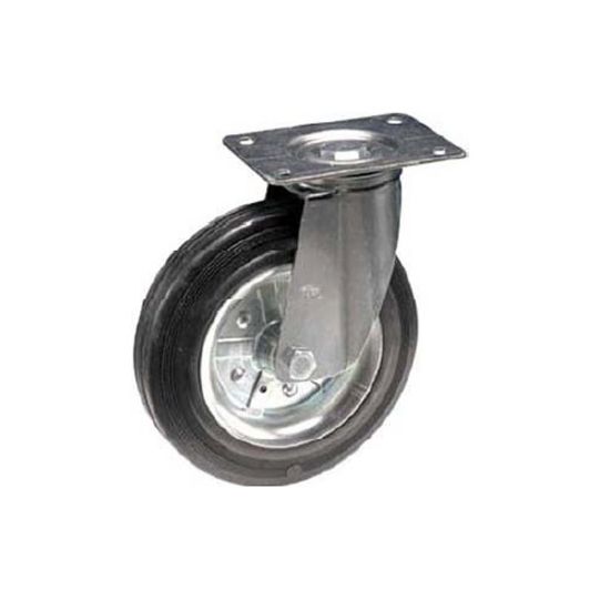 Immagine di RUOTA IN GOMMA SERIE LEGGERA Ø 100 MM CON BOCCOLA PER SUPPORTO PIASTRA GIREVOLE