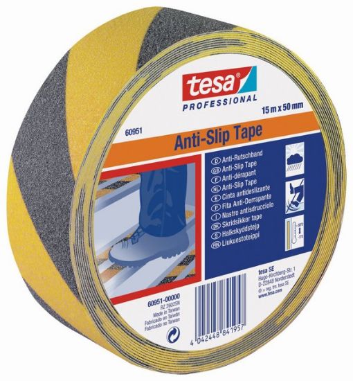 Immagine di NASTRO ANTISCIVOLO ALTO 50 MM 15 MT GIALLO/NERO