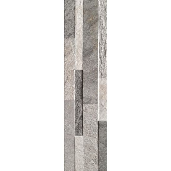 Immagine di RIVESTIMENTO GRES PORCELLANATO COLLEZIONE QUARZI GREY 3D 15X61 CM SPESSORE 7-11 MM RONDINE