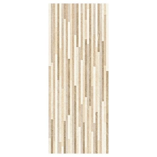 Immagine di DECORO CERAMICA IN BICOTTURA TRADIZIONALE COLLEZIONE HABITA STICK BEIGE 20X50 CM SPESSORE 7 MM HERBERIA