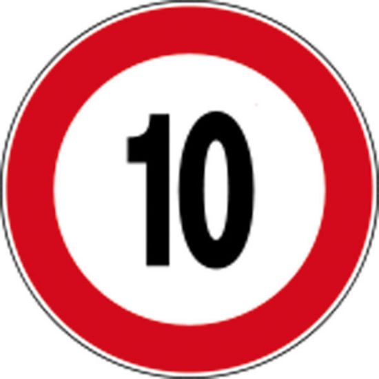 Immagine di CARTELLO STRADALE LIMITE MASSIMO VELOCITA  10KM/H