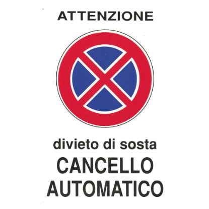 Immagine di CARTELLO DI SEGNALAZIONE CANCELLO AUTOMATICO 30X20 CM