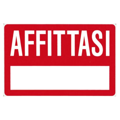 Immagine di CARTELLO DI SEGNALAZIONE AFFITTASI 30X20 CM