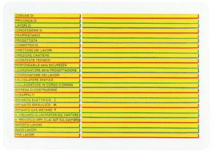 Immagine di CARTELLO CONCESSIONE EDILE 5 COLORI 100X70 CM