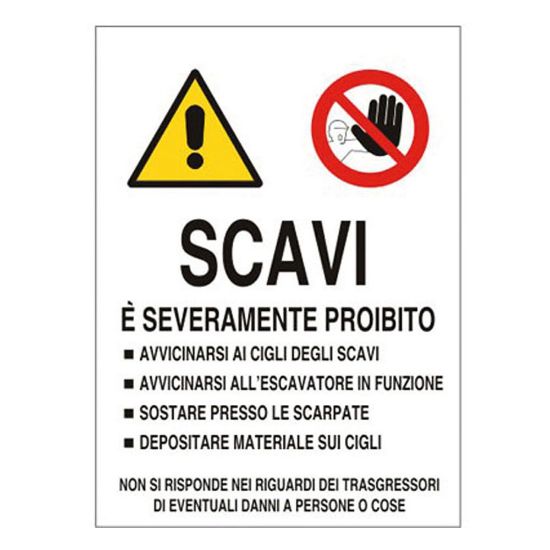 Immagine di CARTELLO ATTENZIONE SCAVI 40X60 CM