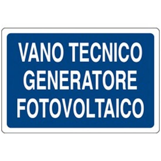 Immagine di CARTELLO DI SICUREZZA VANO TECNICO GENERATORE FOTOVOLTAICO 30X20 CM