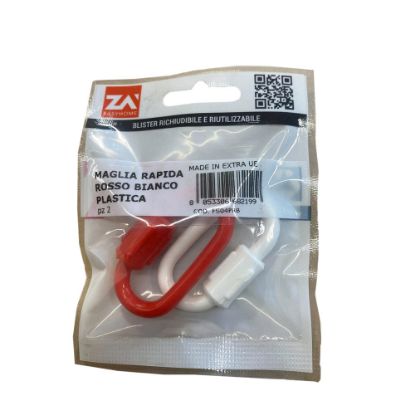 Immagine di MAGLIA RAPIDA PER CATENA BIANCO ROSSO PVCMM7 CONFENZIONE 2 PZ