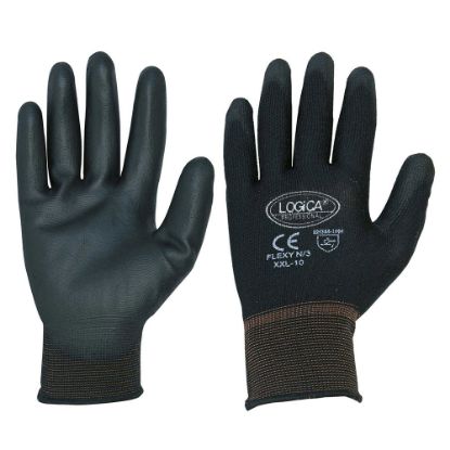 Immagine di GUANTO POLIURETANO NERO TG.10 CON BLISTER IN COPPIA