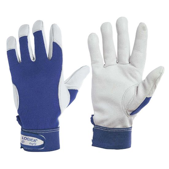 Immagine di GUANTO FIORE DORSO BLU/MAGLIA CON STRAPPO TG.10 CON BLISTER IN COPPIA