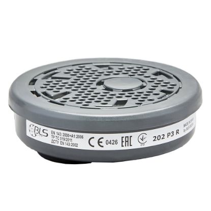 Immagine di FILTRO PER MASCHERE E SEMIMASCHERE ATTACO BAIONETTA BLS202 PROTEZIONE P3 R CONFEZIONE 8 PZ BLS