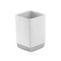 Immagine di PORTASPAZZOLINI DA APPOGGIO LUCY IN CERAMICA BIANCO GEDY