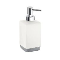 Immagine di DOSASAPONE DA APPOGGIO LUCY IN CERAMICA BIANCO CON EROGATORE CROMO GEDY